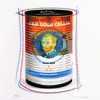 Prenten & gravures getiteld "Tehos Van gogh cream" door Tehos, Origineel Kunstwerk, Digitale afdruk