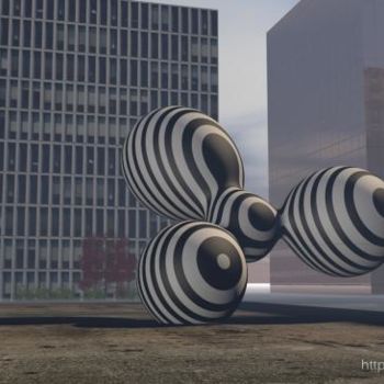 Escultura titulada "Bubbles in the Vort…" por Tehos, Obra de arte original, Media mixtos