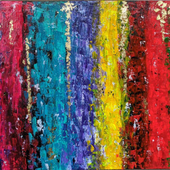 Malarstwo zatytułowany „Rainbow Glisten - a…” autorstwa Tejaswi Poojari (KOLOR KOVELA), Oryginalna praca, Akryl