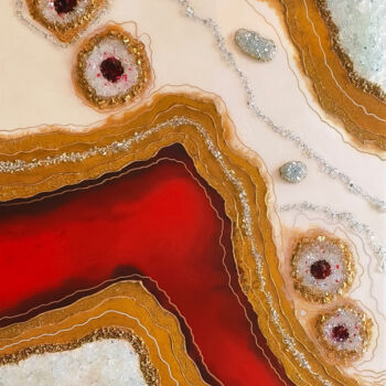 Картина под названием "Geode wall art , Bi…" - Tejaswi Poojari (KOLOR KOVELA), Подлинное произведение искусства, Смола Устан…