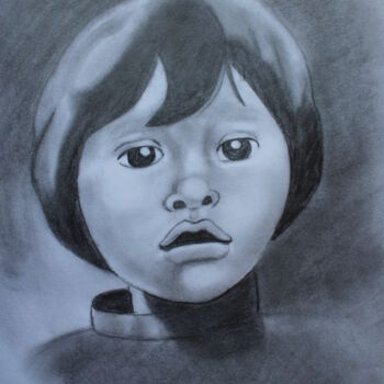 Dessin intitulée "RETRATO NIÑA" par Tejera Macaon, Œuvre d'art originale, Autre