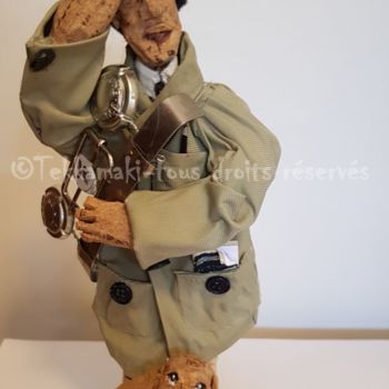 Sculpture intitulée "Columbo" par Tekkamaki, Œuvre d'art originale