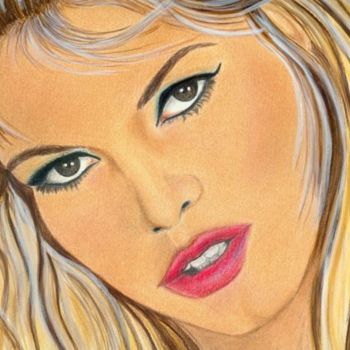 Dessin intitulée "Brigitte Bardot" par Tekkamaki, Œuvre d'art originale, Autre