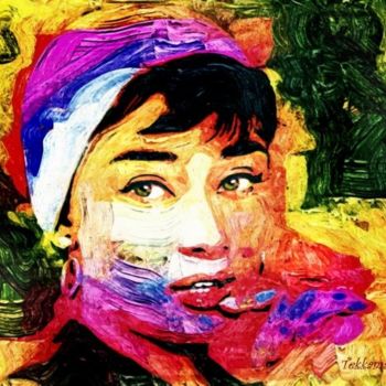 Digital Arts titled "Audrey Hepburn" by Tekkamaki, Original Artwork, Digital Painting