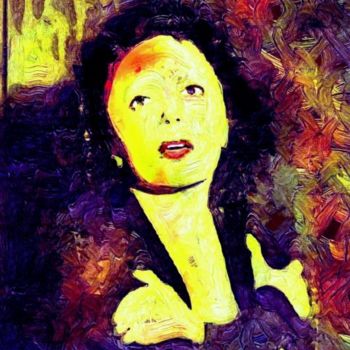 Digital Arts titled "Edith Piaf" by Tekkamaki, Original Artwork, Digital Painting
