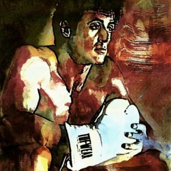 Digital Arts titled "Sylvester Stallone" by Tekkamaki, Original Artwork, Digital Painting