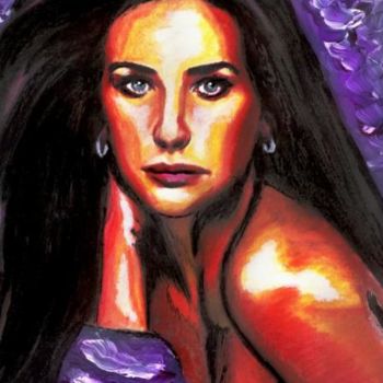 Painting titled "Demi Moore" by Tekkamaki, Original Artwork