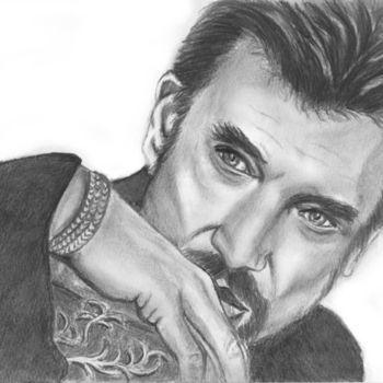 Dessin intitulée "Johnny Hallyday" par Tekkamaki, Œuvre d'art originale, Autre