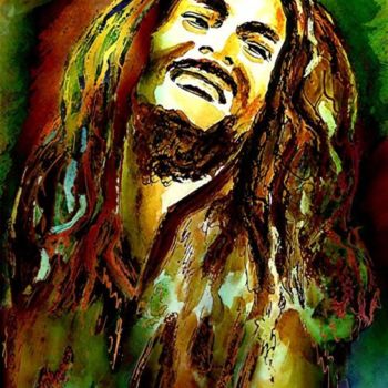 Malerei mit dem Titel "Bob Marley" von Tekkamaki, Original-Kunstwerk