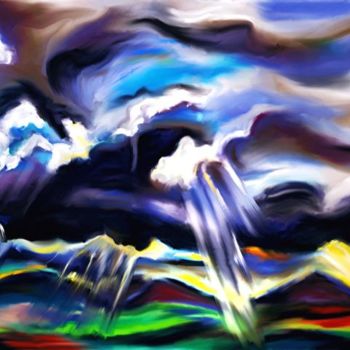 Arts numériques intitulée "Entre Ciel et Terre" par Tekkamaki, Œuvre d'art originale, Peinture numérique