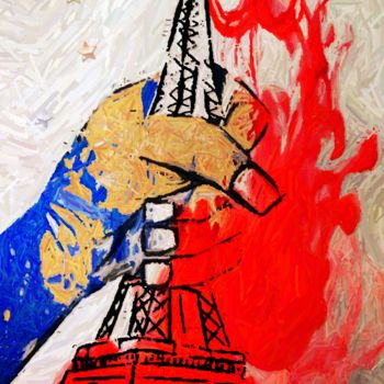 Σχέδιο με τίτλο "Paris debout" από Tekkamaki, Αυθεντικά έργα τέχνης