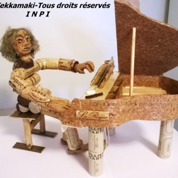 Sculpture intitulée "La pianiste" par Tekkamaki, Œuvre d'art originale