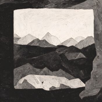 绘画 标题为“Black mountains 2” 由Teleb A, 原创艺术品, 丙烯