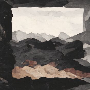 Peinture intitulée "The black mountains…" par Teleb A, Œuvre d'art originale, Acrylique