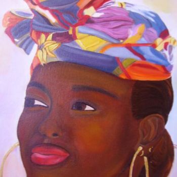 Peinture intitulée "Splendeur d'Antilles" par Christiane Michaud, Œuvre d'art originale, Huile