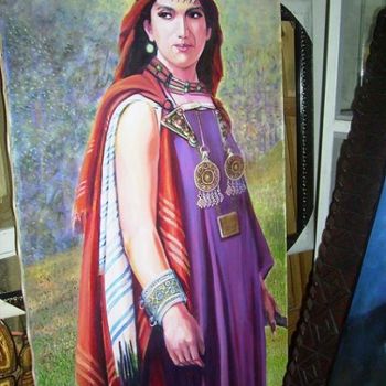 Ζωγραφική με τίτλο "Dihya la reine bérb…" από Said Tennich, Αυθεντικά έργα τέχνης