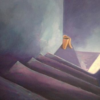 Pintura titulada "L'escalier 2" por Said Tennich, Obra de arte original