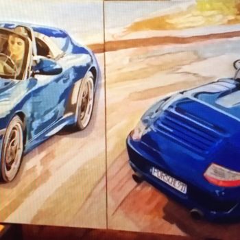 Painting titled "Porsche 911 SPEEDST…" by Sergio De Nice, Original Artwork, Oil