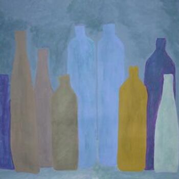 Pittura intitolato "Bottle painting 1" da Paul Stapleton, Opera d'arte originale, Olio