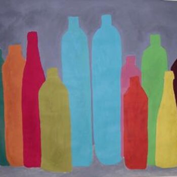 Pittura intitolato "bottle painting 3" da Paul Stapleton, Opera d'arte originale, Olio