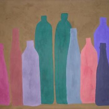 Pittura intitolato "bottle painting 5" da Paul Stapleton, Opera d'arte originale, Olio