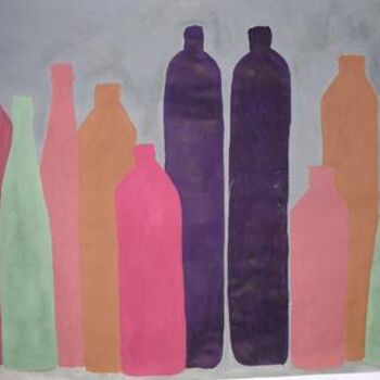 「bottle painting 6」というタイトルの絵画 Paul Stapletonによって, オリジナルのアートワーク, オイル
