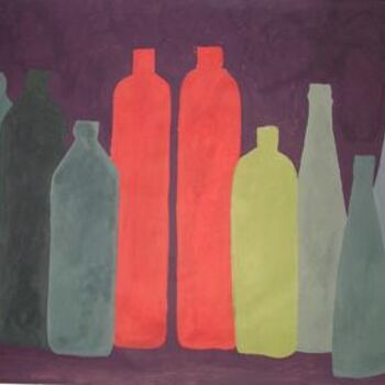 Peinture intitulée "bottle painting 7" par Paul Stapleton, Œuvre d'art originale, Huile