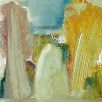 Картина под названием "стог сена на поляне" - Tensil, Подлинное произведение искусства