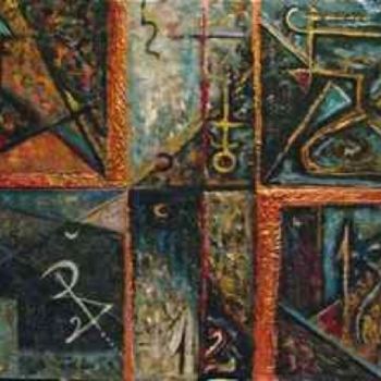 Pittura intitolato "l'ombra del simbolo" da Loreta Teodorova, Opera d'arte originale, Olio