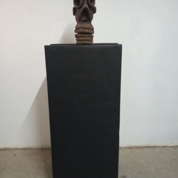 Скульптура под названием "Autoexpresión" - Teófilo Reyes, Подлинное произведение искусства, Дерево