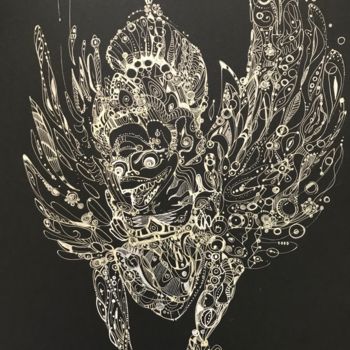 Dessin intitulée "Garuda" par Maria Teplukhina, Œuvre d'art originale, Encre