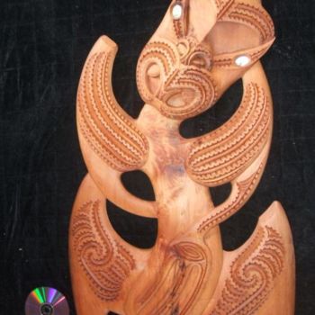 Sculpture intitulée "Whaka-Papatuanuku" par Teraimana Tahiata, Œuvre d'art originale, Bois