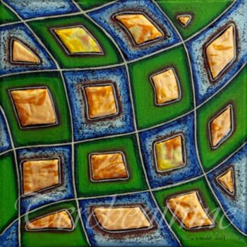 Peinture intitulée "Toile verte" par Térébenthine, Œuvre d'art originale, Huile