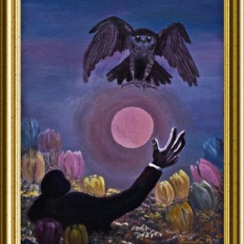 Pittura intitolato "Pleine lune" da Térégia, Opera d'arte originale