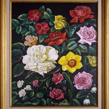 Pintura intitulada "Composition florale" por Térégia, Obras de arte originais