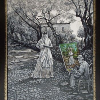 绘画 标题为“Renoir dans son jar…” 由Térégia, 原创艺术品