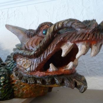 Escultura titulada "Tête du dragon" por Térégia, Obra de arte original