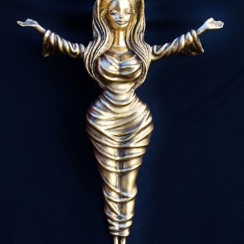 Sculpture titled "Bronze Shesus" by Teresa Castaneda, Original Artwork, Plaster