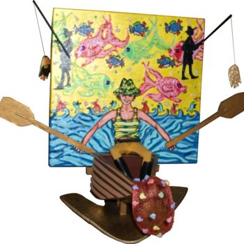Pintura intitulada "O Pescador" por Iupilupi, Obras de arte originais