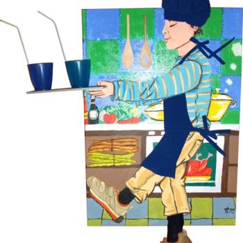 Pintura titulada "O cozinheiro" por Iupilupi, Obra de arte original