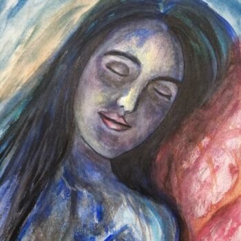 Pittura intitolato "Sleeping" da Teresa Lopes, Opera d'arte originale, Acrilico