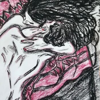 Malerei mit dem Titel "Passionate lovers" von Teresa Lopes, Original-Kunstwerk, Öl