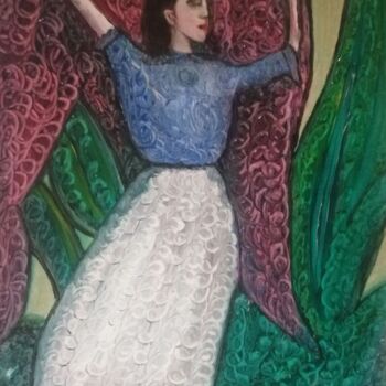 Pittura intitolato "Like an angel" da Teresa Lopes, Opera d'arte originale, Olio