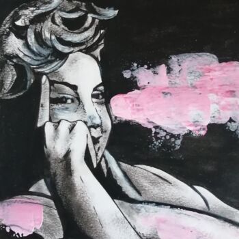 Картина под названием "Marilyn in a robe" - Teresa Lopes, Подлинное произведение искусства, Акрил