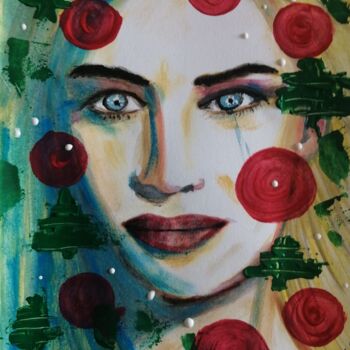Painting titled "Another Christmas i…" by Teresa Lopes, Original Artwork, Acrylic
