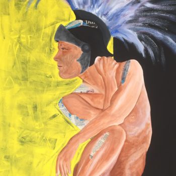 Peinture intitulée "O homem de Esparta" par Teresa Rojão, Œuvre d'art originale, Acrylique