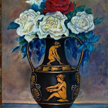 Painting titled "Ceramica attica" by Teresa Riganello, Original Artwork, Oil