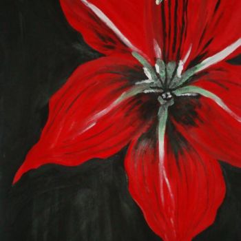 Pintura intitulada "red flower ( sold,…" por Maria Teresa Duarte, Obras de arte originais