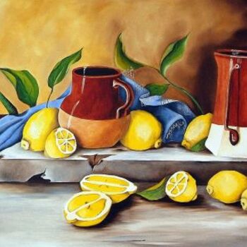Painting titled "I Limoni" by Teresa Grotteria, Original Artwork