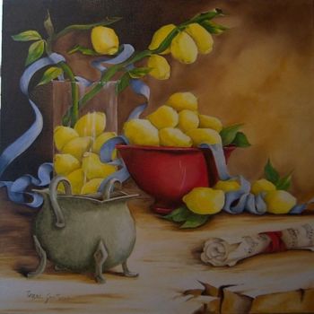 Pintura titulada "Gioco di limoni" por Teresa Grotteria, Obra de arte original
